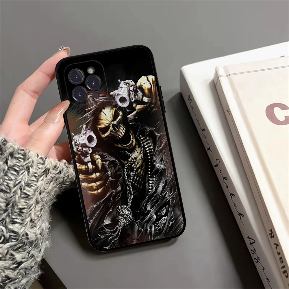 Grim Reaper Skull Skeleton Phone Case Silicone Soft For Iphone 15 14 13 12 11 Pro Mini XS MAX 8 7 6 Plus X XS XR Cover