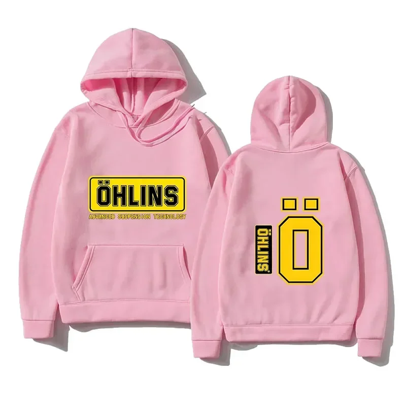 Autumn/Winter Men's Suspension Motorcycle Sports Racing Ohlins Shock Hoodie Long Sleeve Warm Hoodie Women's unisex