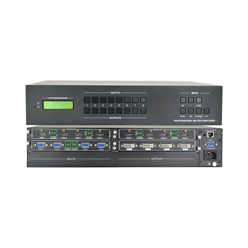 

Wholesale custom seamless splicing HD matrix video switcher 8 in 8 out chassis