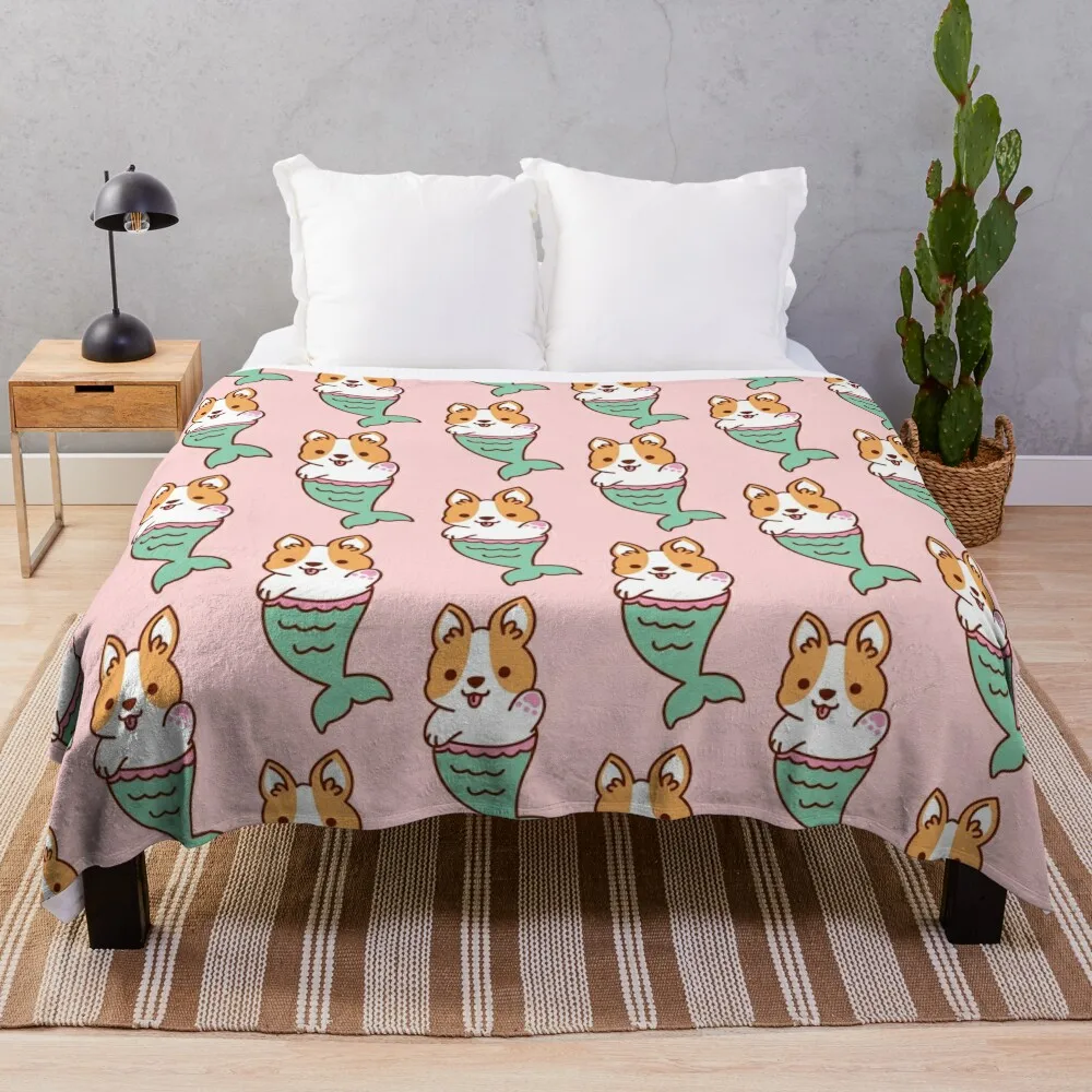 

Mermaid Corgi - Cute Corgi - Cute Mermaid - Cute Dog Throw Blanket Sofa Soft Beds Blankets