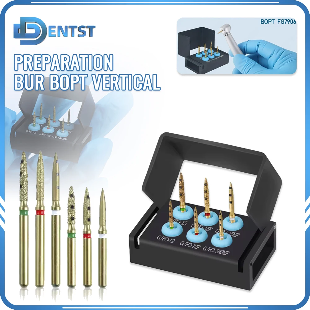 

Dental Preparation Bur BOPT Vertical FG7906 Dental Preparation Restoration Kit Full Crown Restoration Dental Tools