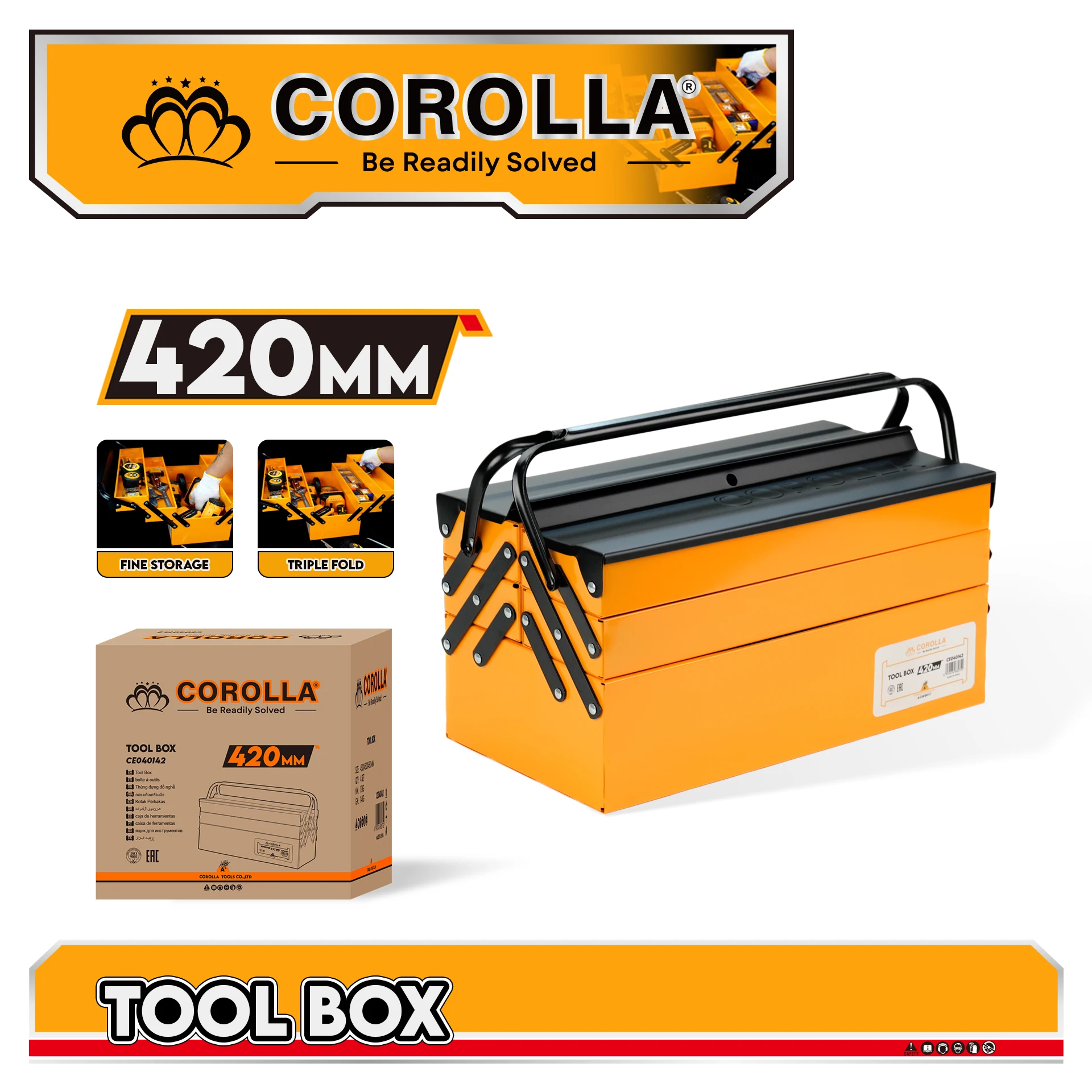 صندوق أدوات منزلي معدني قابل للطي مكون من ثلاث طبقات مبيعات المصنع مباشرة مجموعة أدوات إصلاح السيارات متعددة الوظائف