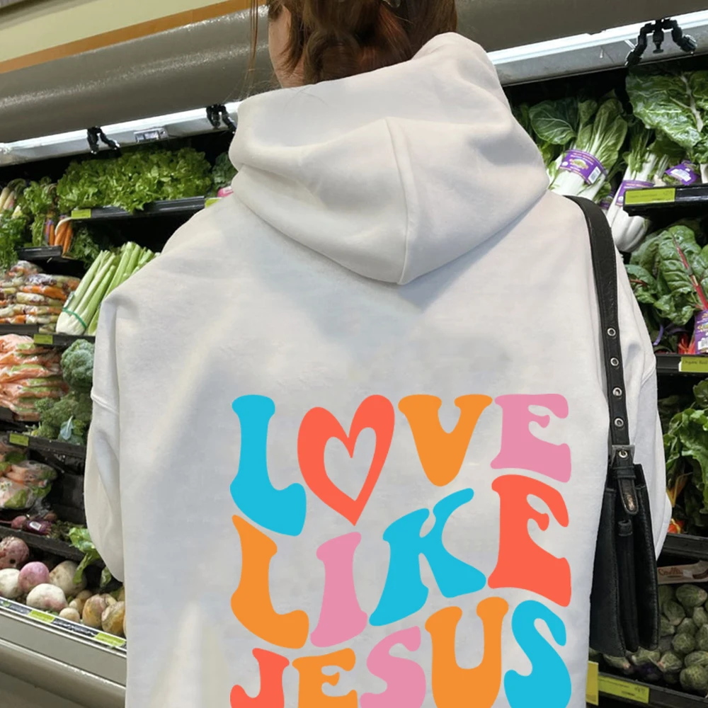 

Толстовки с капюшоном Love Like Jesus, осень-зима, христианская Библия, мужские и женские пуловеры в стиле хип-хоп, удобные флисовые толстые теплые толстовки