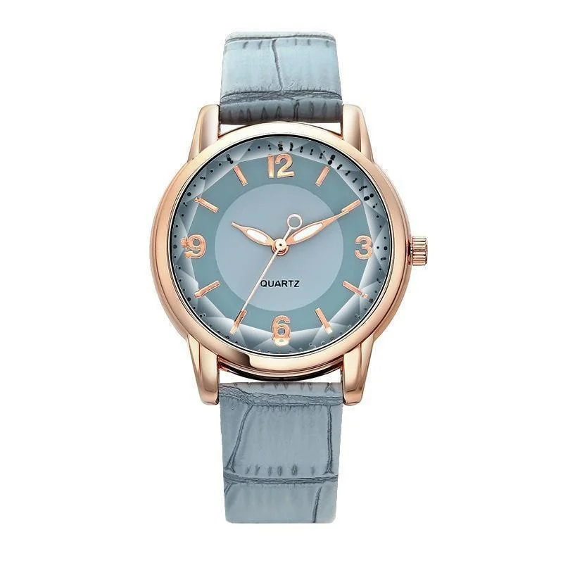 Leather Strap Ladies Watch Polygon Glass Luxury Women clocks Dial Quartz Creative Fashion Quartz Watch