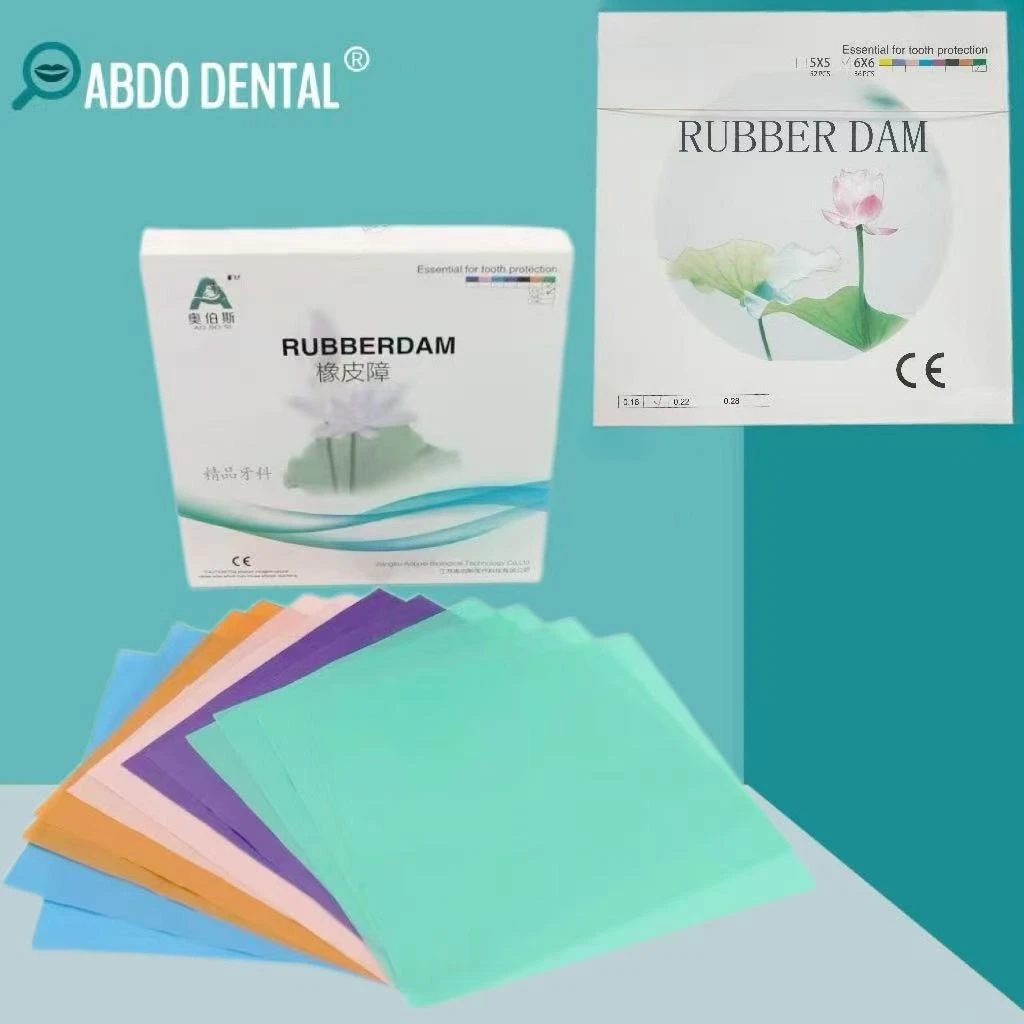 

High Quality Dental Dam Natural Rubber Latex Dam Nnti-allergy 52pcs 5“x5” / 36pcs 6"x6" Oral Care Materials