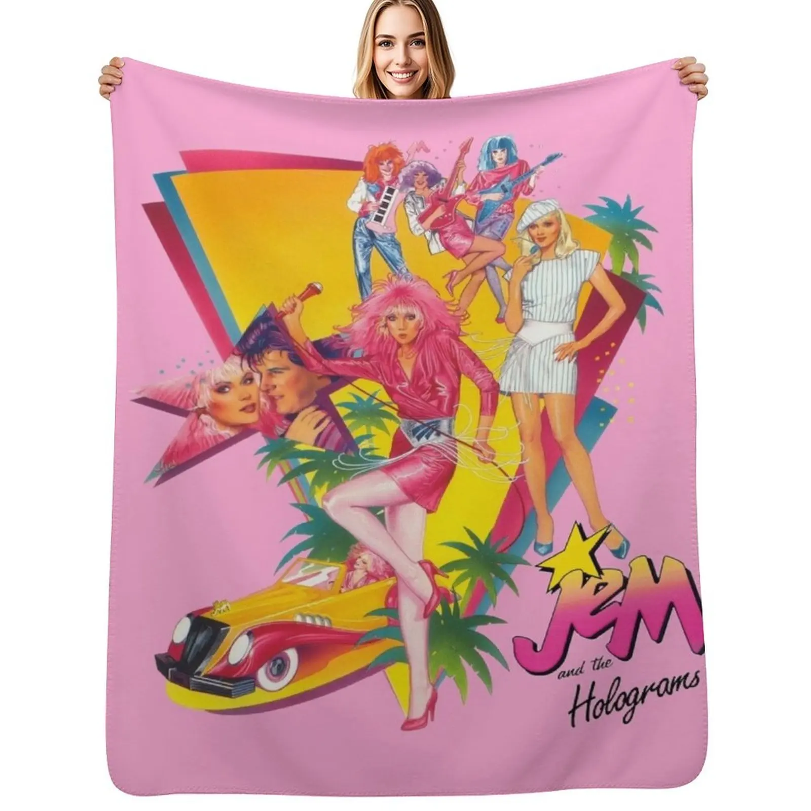 

Jem and the Holograms Throw Blanket Plaid Hairy Bed covers Hairys Blanket