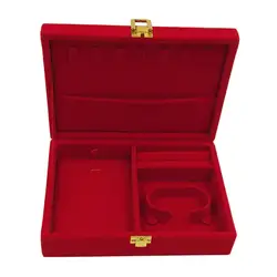 Portable Velvet Red Jewelry Box Case Display Travel Organizer with Lid Rings Bangle Storage Holder Earring Necklace Watch Box