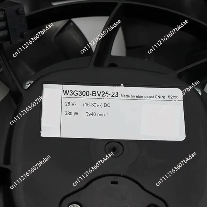 W3G300-BV25-21 Axial Cooling Fan 26V 380W 3940RPM Heavy Duty Water Tank Condenser Fan for Mobile Air Compressor