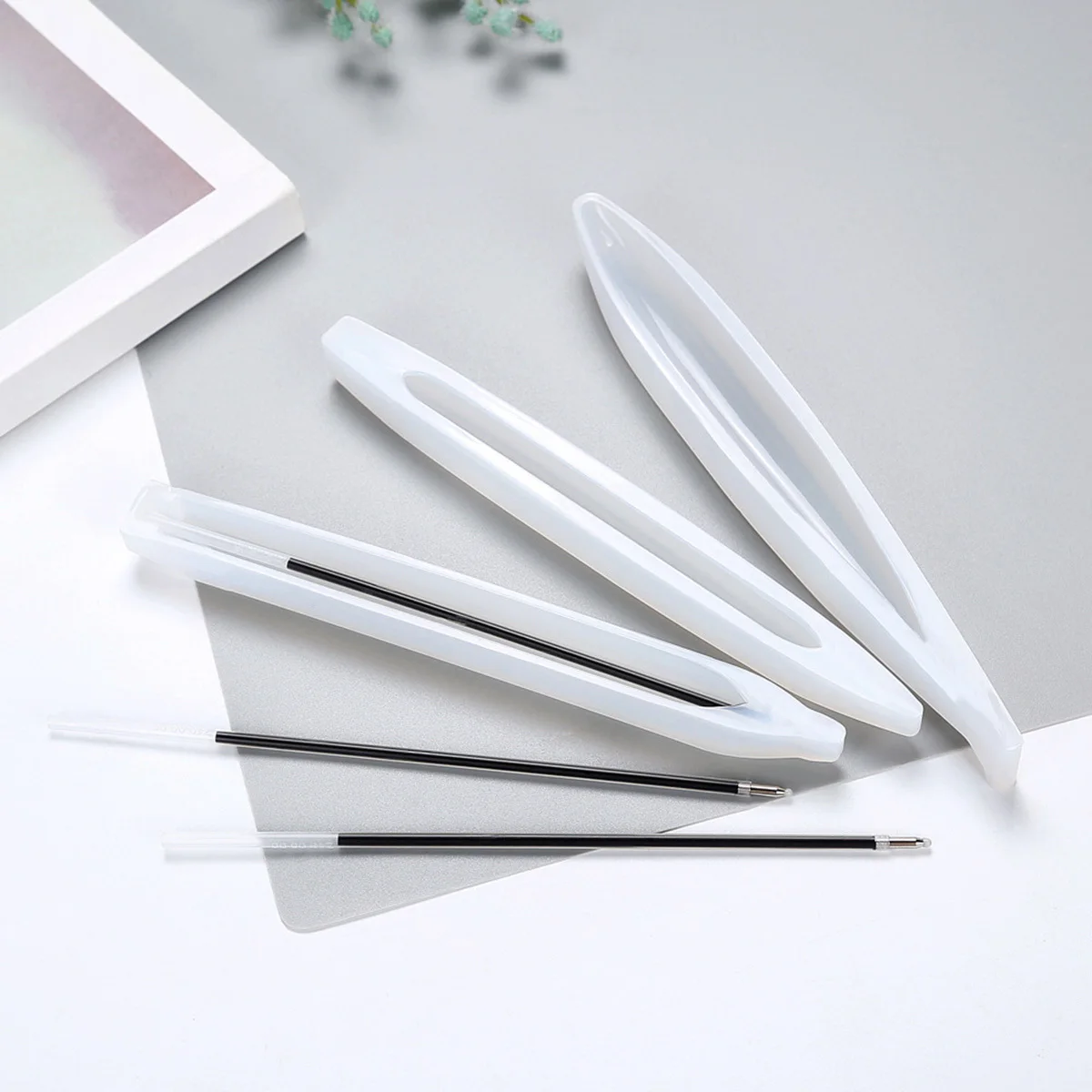 

1Pcs Resin Ballpoint Pen Silicone Mold DIY Pen Making Mold Kit Premium Sturdy Material Creative Shape Smooth Flexible for Home