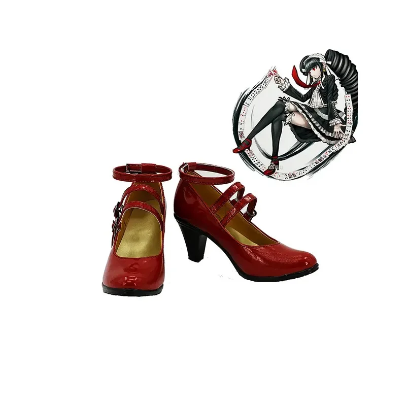 

Danganronpa Celeste Shoes Косплей Danganronpa Celestia Ludenberg Обувь для косплея Красные ботинки Туфли на высоком каблуке на заказ