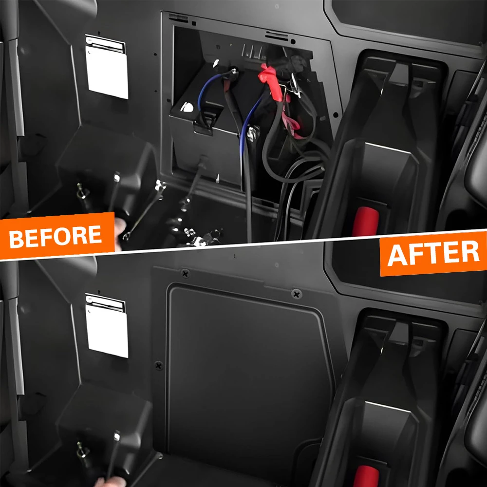 

​for Can-Am Maverick X3 Battery Cover Kit Black Plastic Battery Cover Plate for Maverick X3 MAX 2017-2025 All Models Accessories