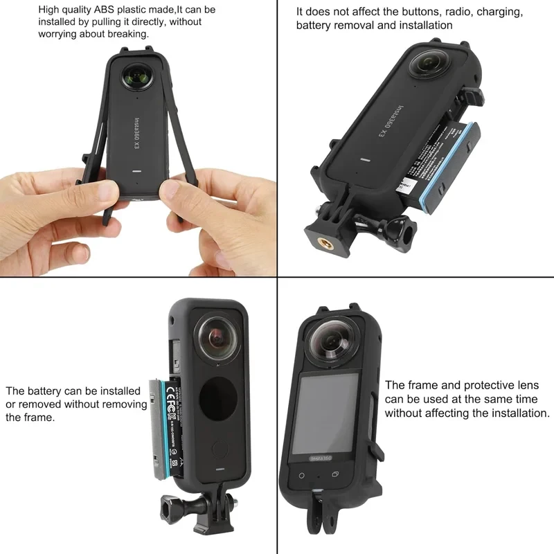 Insta360 X3 Protective Case Camera Housing Frame for Insta 360 X3 Anti Fall Action Frame Camera Mount Accessories