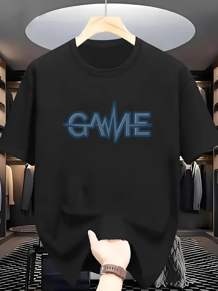 Men's Casual Graphic Game Print Cotton T-Shirt