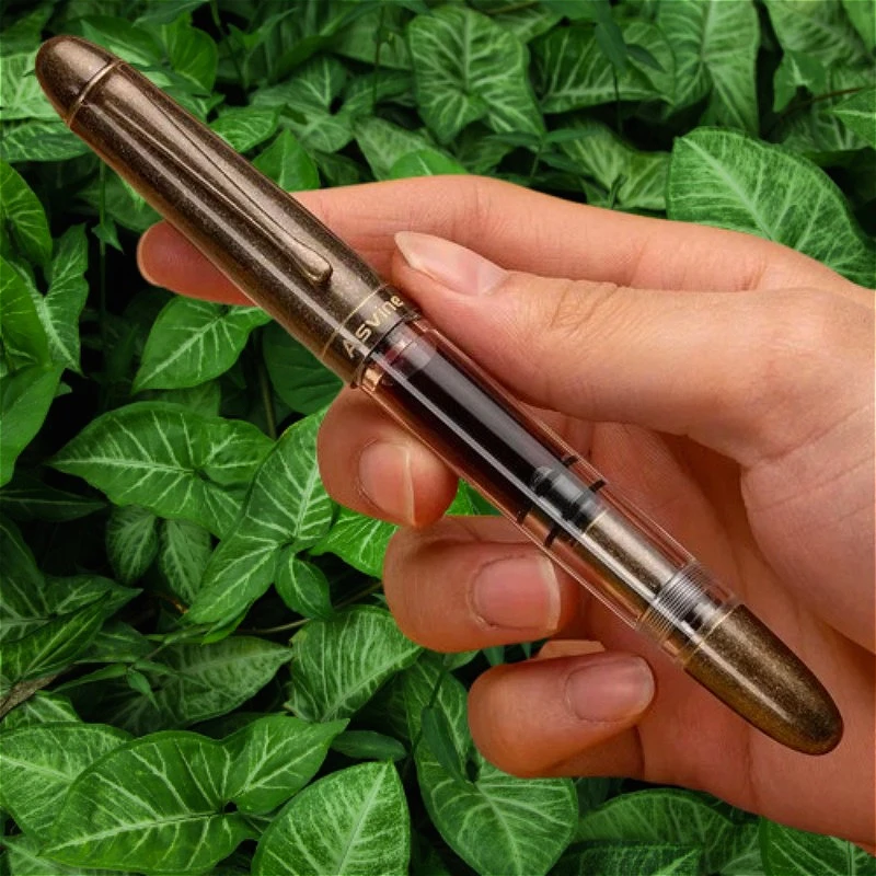 

Латунная ручка ASVINE Поршень с отрицательным давлением Чернильные перьевые ручки EF/F/M 0,38/0,5/0,7 мм Перо для каллиграфии Школьная оптовая скидка