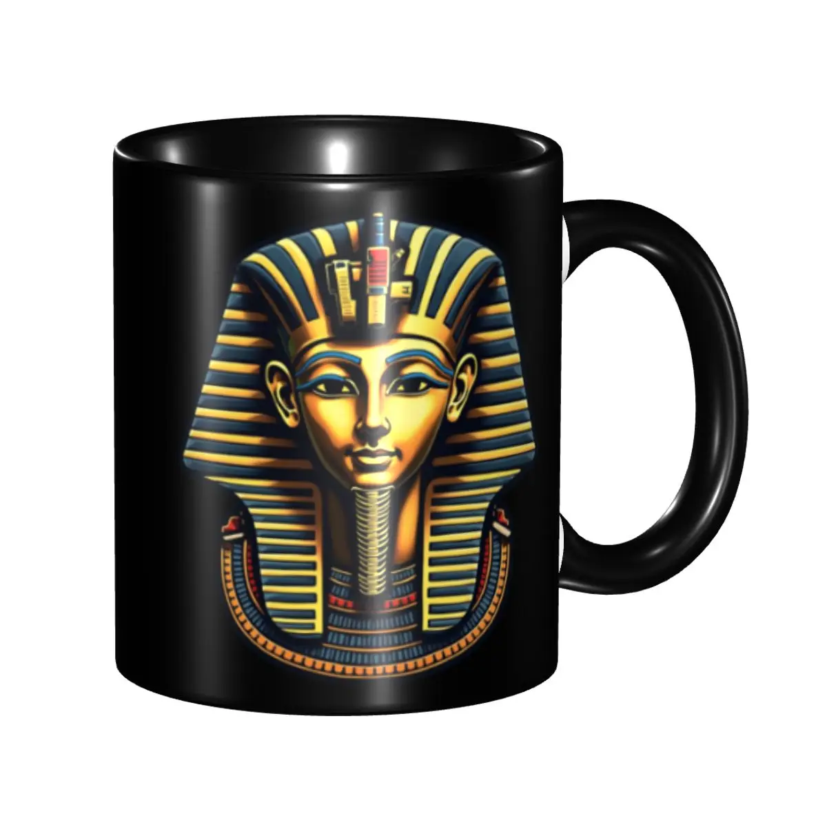 

King Pharaoh Tutankhamun Pharaoh Ancient Egyptian Coffee Mugs DIY Customized Hieroglyphs Ceramic Mug Cup Creative Gift