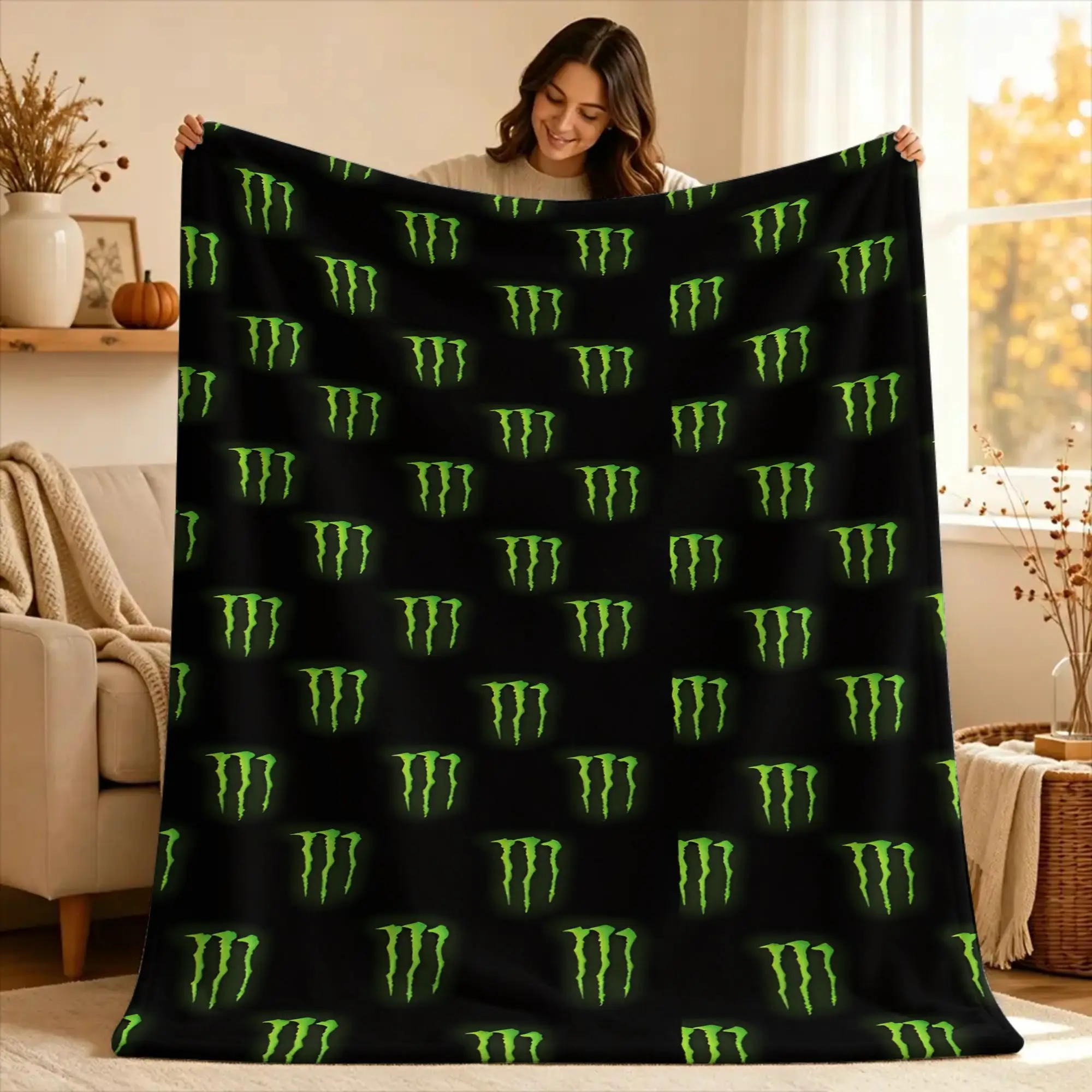 M-Monsters Drink-Racing E-Energy Blankets For Couch Chair Sofa Bed Super Warm Custom DIY Quality Bedspread Gift