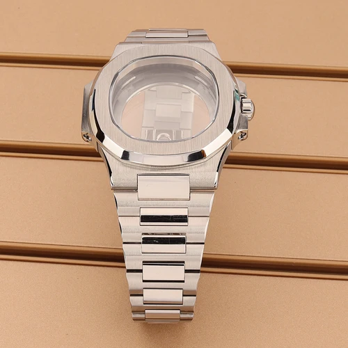 Imagen 2 del producto Caja de reloj de 40mm, pulsera de acero con cristal de zafiro resistente al agua para Mod Nautilus Nh35 Nh36 Nh34 Nh70, esfera de 30,8mm de alta calidad