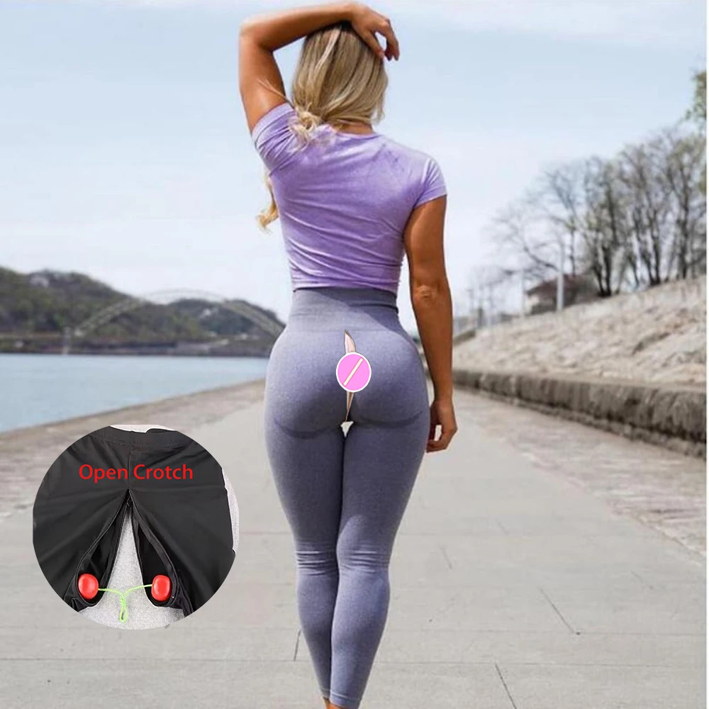 

Booty Scrunch Leggings Women Open Crotch Outdoor Sex Exotic Hotpants Peach Hip Push Up Sweatpants Casual Streetwear Y2k Legging