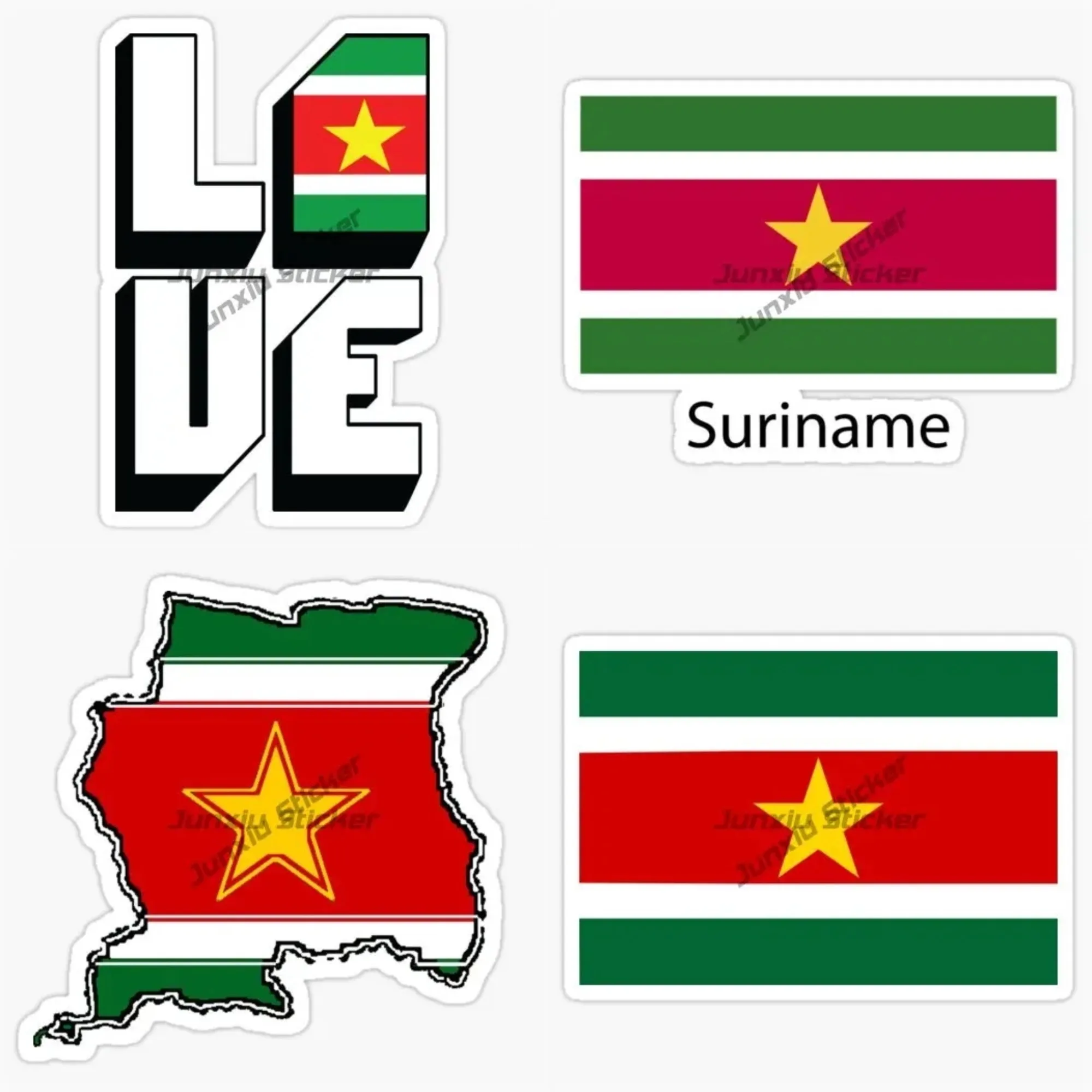 

Suriname Style Star Emblem Vinyl Sticker Cool Car Decal for Scooter Motorcycle Window Laptop Scratch Resistant Decor Accessories