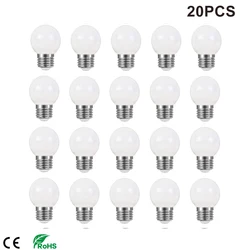 Led Bulb Plastic Milky Globe G45 Warm White E27 220V String Light Bulb 3W Garden Party Cheap Ball Lamps Wedding Decor