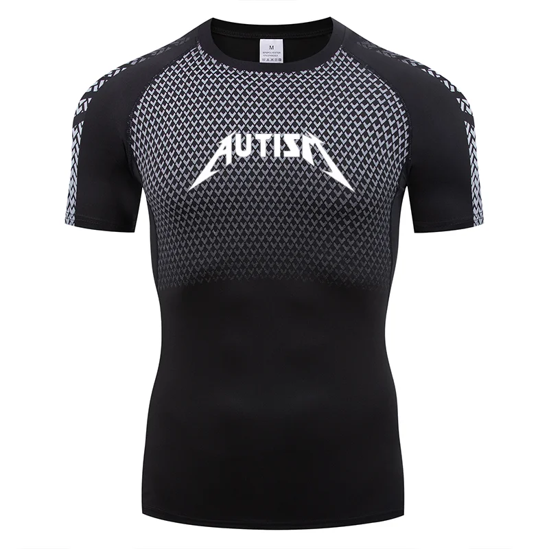 

Autism Metal Rock Meme T-shirt, Men's and Women's Fashion Hip-hop Short-sleeved T-shirt, Summer Sports T-shirt Top