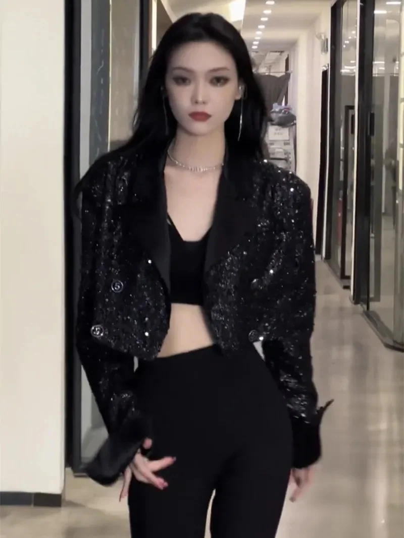 2025 Spring New Small Fragrant Heavy Industry Shining Short Coat For Women High End Socialite Fashion And Western Style Top