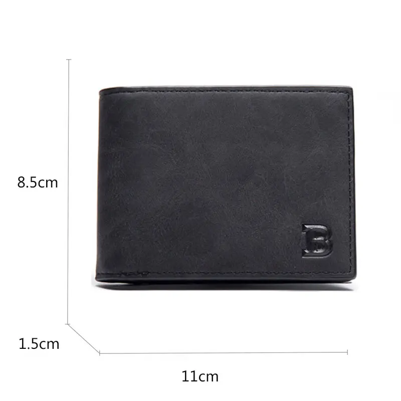 New Short Men Wallets Slim Card Holder Male Wallet PU Leather Small Zipper Coin Pocket Man Purse Wallet