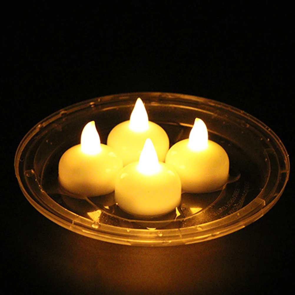 

6PCS Waterproof LED Electronic Candles Floating Lights Decorative Night Lamp White Flameless Tea Light for Pool Home Safe Energy