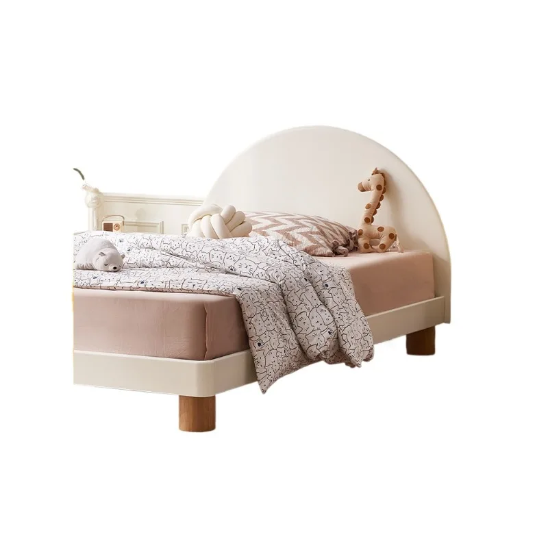 Solid wood bed  French cream wind girl princess bed simple teen single bed