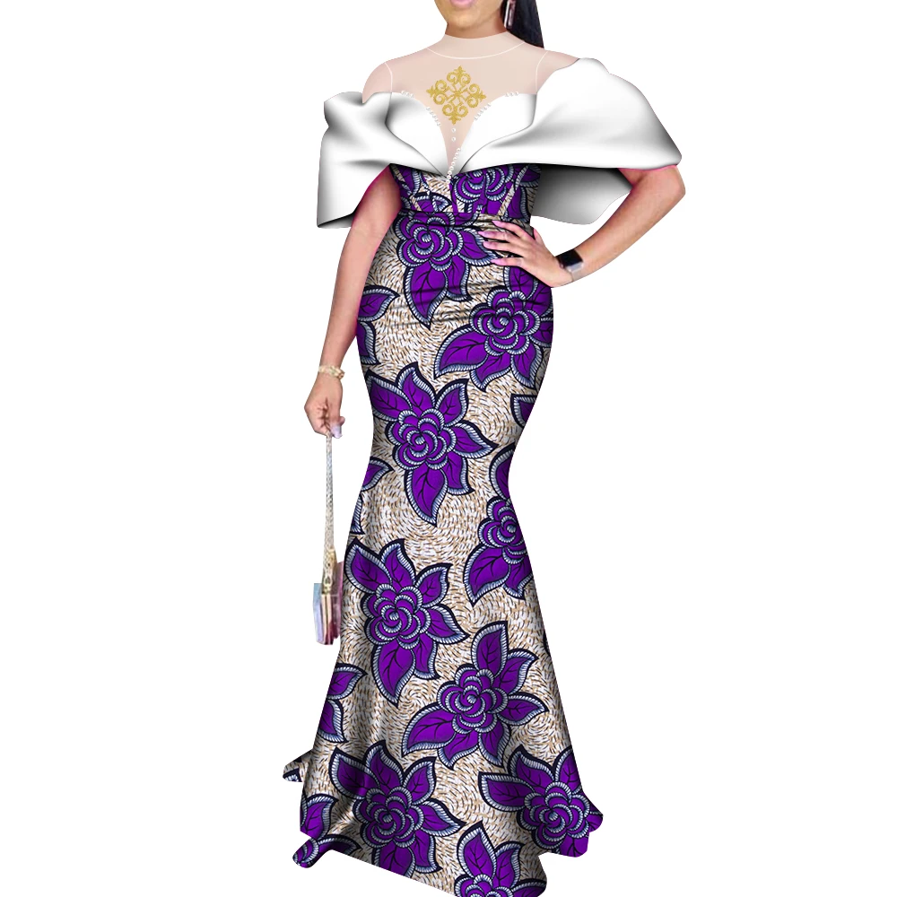 African Dresses for Woman Party Elegant Africa Female Outfit Fashion Lady  Print Wax Large Size Evening Long Dress WY658 - AliExpress 200000532