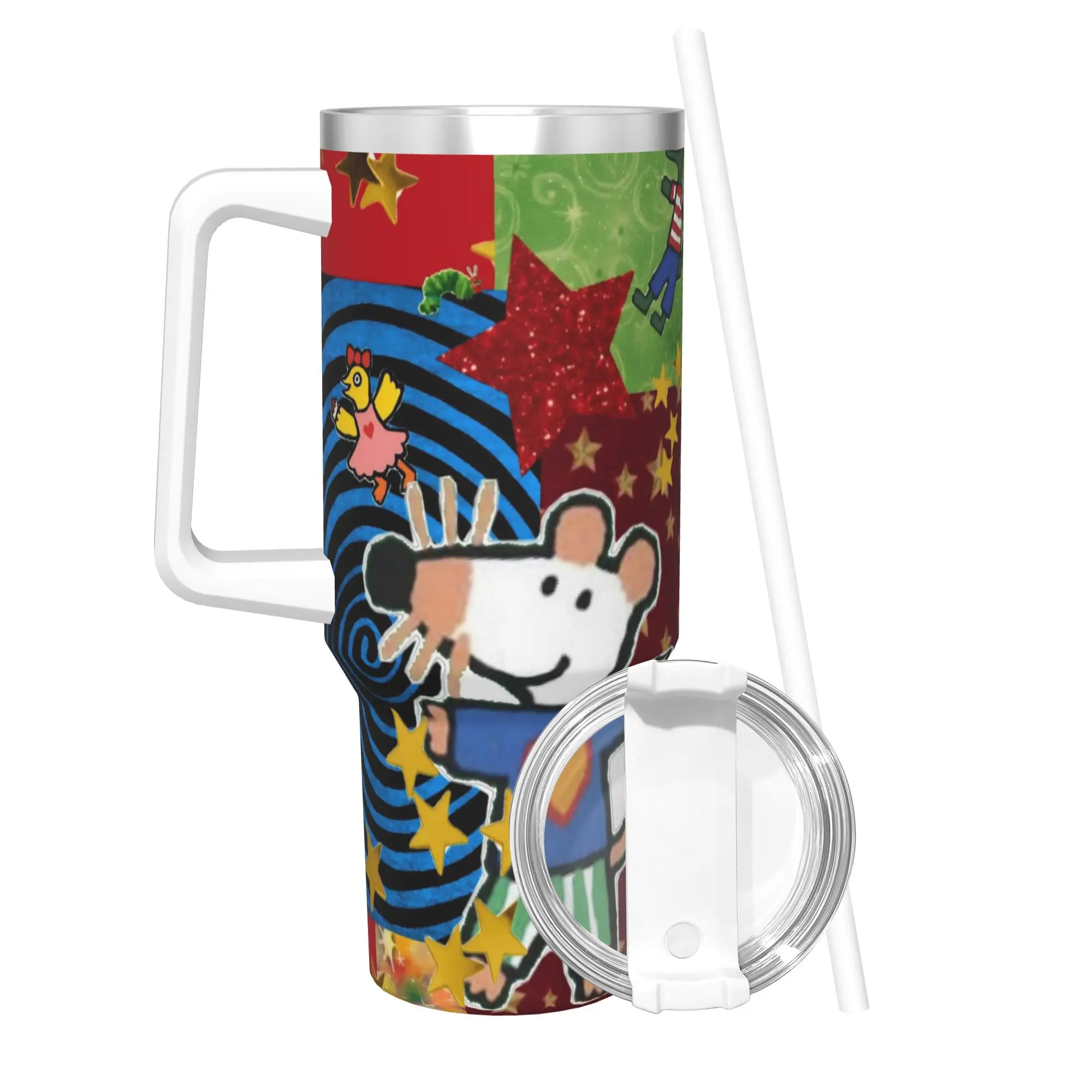 Maisy Mouse 40oz Tumbler Stainless Steel Double Wall Vacuum Insulated  Tumblers Mug With Straw