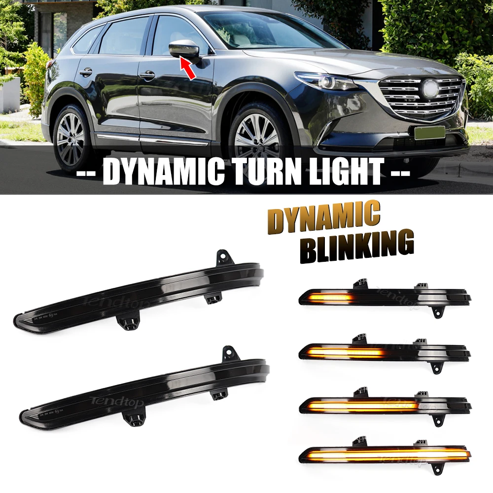 Dynamic Turn Signal Light LED Side Rearview Mirror Sequential Indicator Blinker Lamp for Mazda CX-5 KF CX-8 2017-2019 CX-9 TC