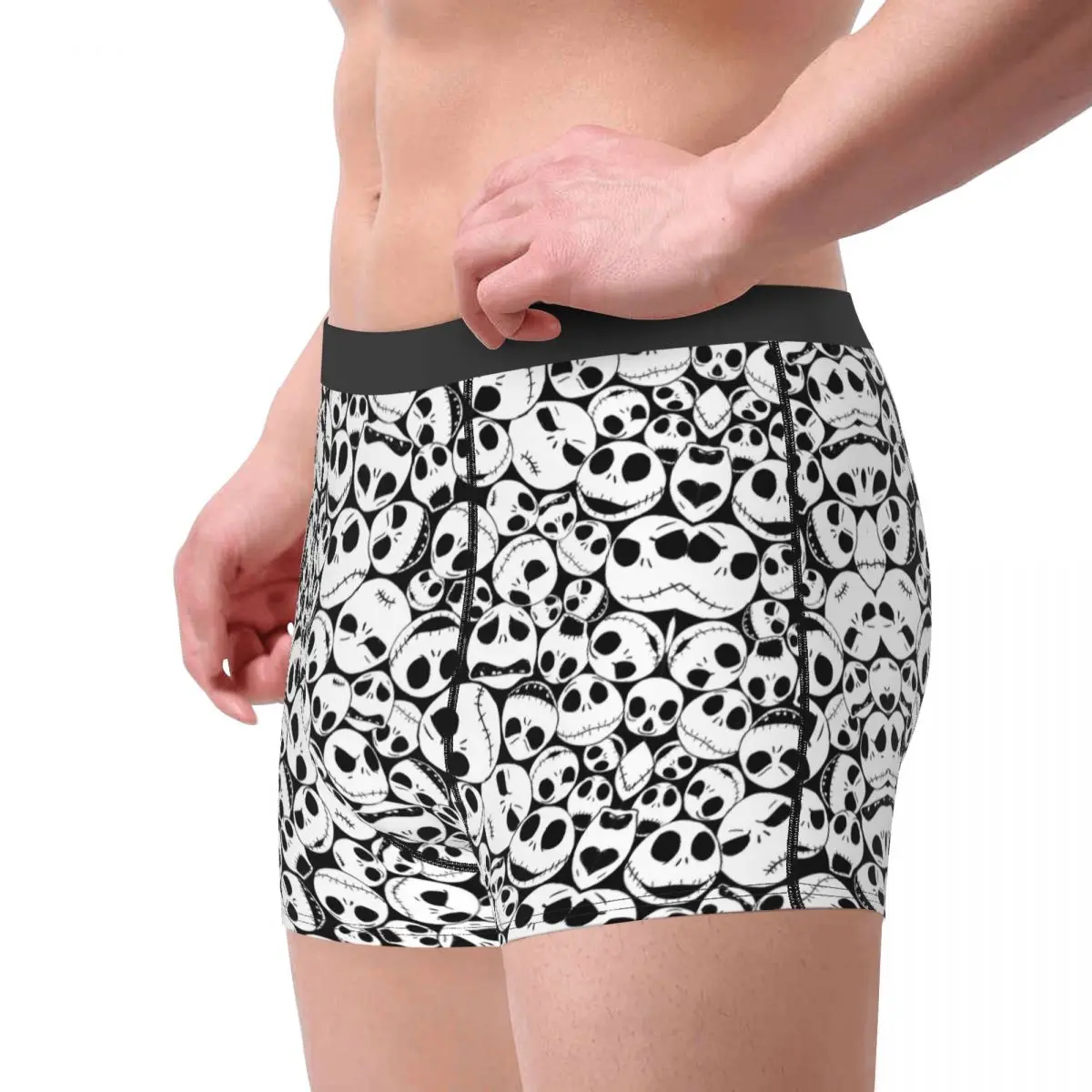 Pesadelo personalizado antes do Natal Roupa Interior para Homens, Boxer Respirável, Shorts De Filme De Halloween, Calcinha Macia, Cuecas, Cuecas