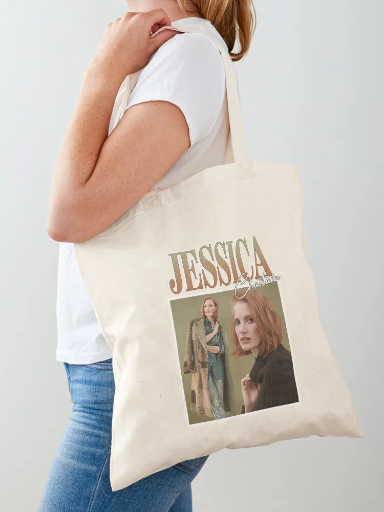 

Music Vintage Jessica Chastain Gift Music Fans Tote Bag woman shopping bag Women's beach bags female bag foldable reusable