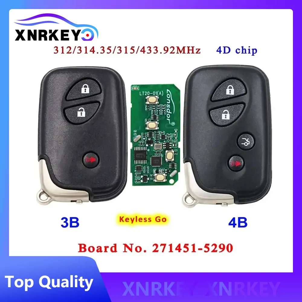 

Keyless Go Smart Remote Key 315/314.3/315/433MHz 4D Chip for Lexus CT200H GX460 LS460 RX350 LS600H RX450H HS250 Board 5290