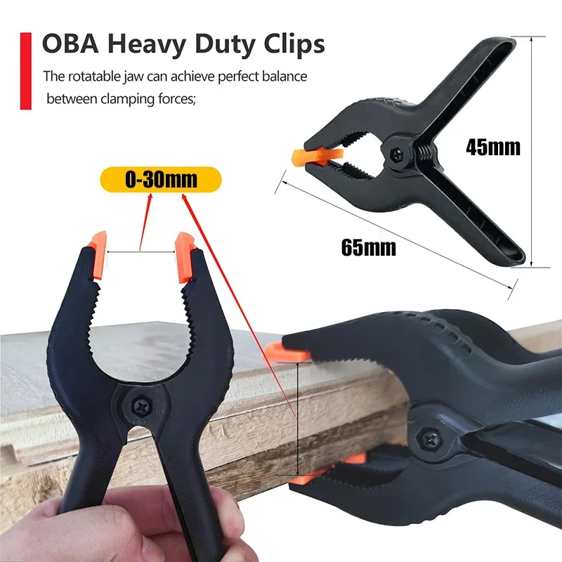 YUANJ Spring Clamps DIY Plastic Nylon Clamp For Woodworking Tools Spring A-clip Photo Studio Background A Wood Clips