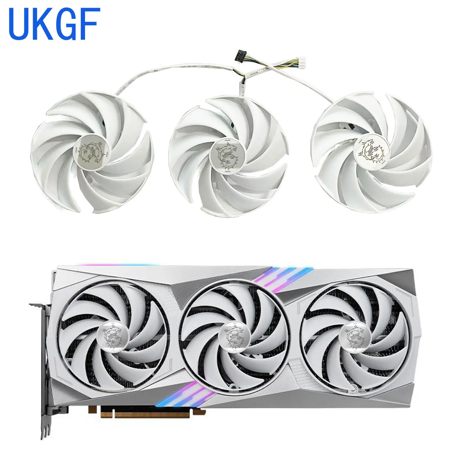 

Original 95MM 4PIN PLD10010B12HH GPU fan for MSI GeForce RTX 4080 4070Ti GAMING TRIO white graphics card cooling fan