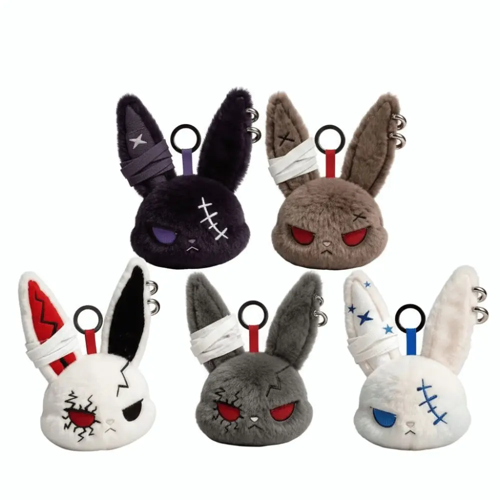 Cute Dark Bunny Doll Embroidered Cute Design Rabbit Bag Charm Skin Friendly Gothic Style Bunny Keyring Friends Gift