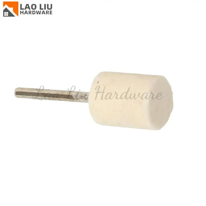 Roda Poles Wol Felt dengan Shank 3mm untuk Mesin Gerinda, Bor, dan Alat Putar, Grit 12mm