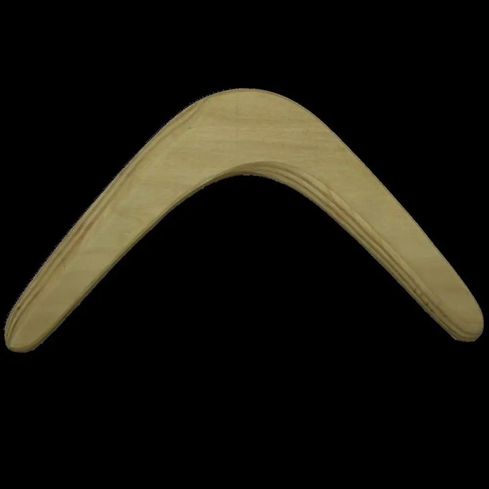 Handmade Wooden Boomerang Flying Disc Outdoor Sports Fitness Gear Natural Smooth Finish Balanced Performance Training Toy