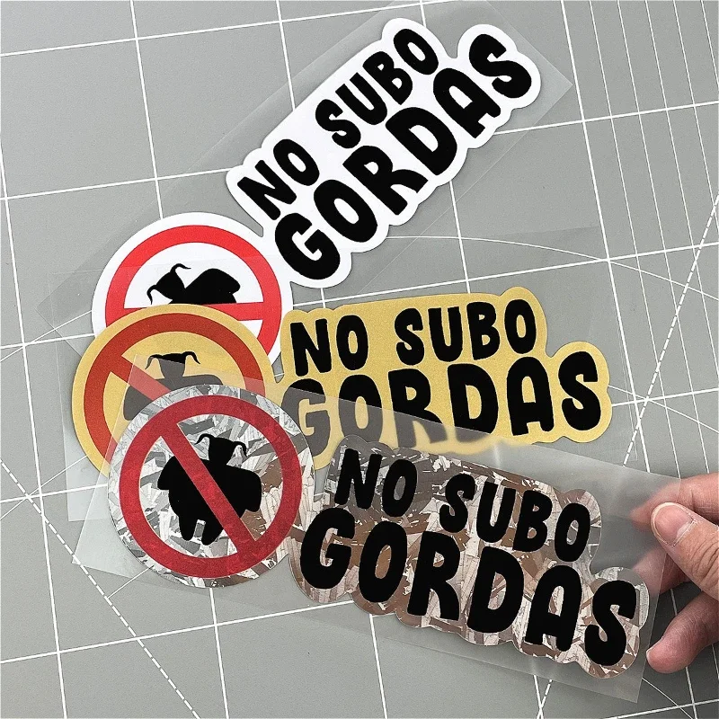 1PC NO SUBO GORDAS Spanish Motorcycle Sticker Waterproof for Motorbike Tailbox Fairing Fuel Tank Scooter Car Window Vinyl Decal image 6