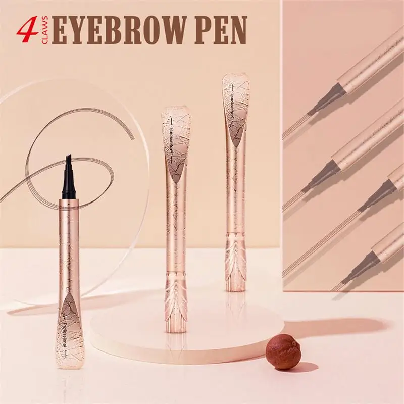 4D Microblading Eyebrow Pen Waterproof 4 Tip Eyebrow Pen Black Liquid Pen 4-punktowy ołówek do brwi Długotrwały długopis do brwi