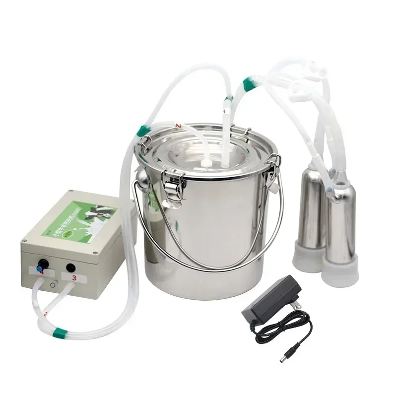 3l elektrische Melk maschine tragbare Kunststoff Doppelkopf Vakuumpumpe Melker für Farm Schaf Kühe