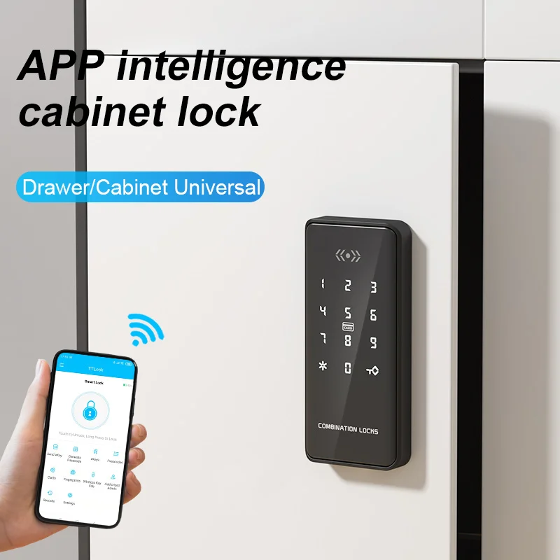 Imagem -03 - Aplicativo Eletrônico Smart Cabinet Lock Cartão Swipe Senha Rfid Lock Ttlock App Locker Nfc Sistema Remoto Deslizante Home Fechaduras de Porta