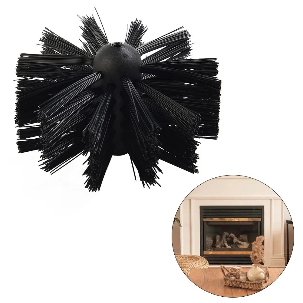 100/150/200mm Chimney Brush Flexible Chimney Nylon Brush Head Dryer Vent Cleaning Brush Fireplace Inner Cleaning Brush Tools