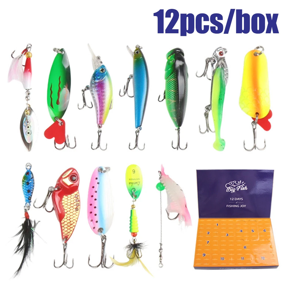 

JSFUN Fishing Bait Advent Calendar – Surprise Tackle Box with Assorted Lures Perfect Gift for Anglers