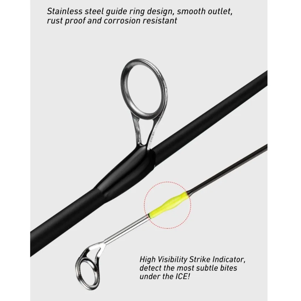 High Quality Retractable Ice Fishing Rods Spinning Carbon Ice Fishing Pen Pole Portable Winter Ice Fishing Rod Set Winter