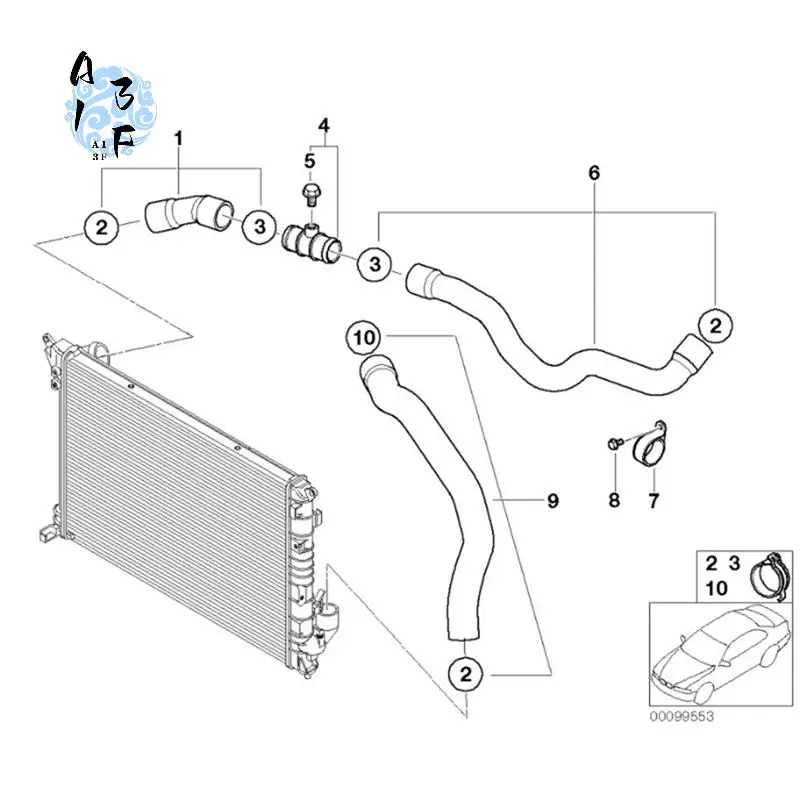 

A13F-соединитель водяного шланга с пропускным винтом 17127515502 для BMW MINI Cooper 2002-2008 гг.