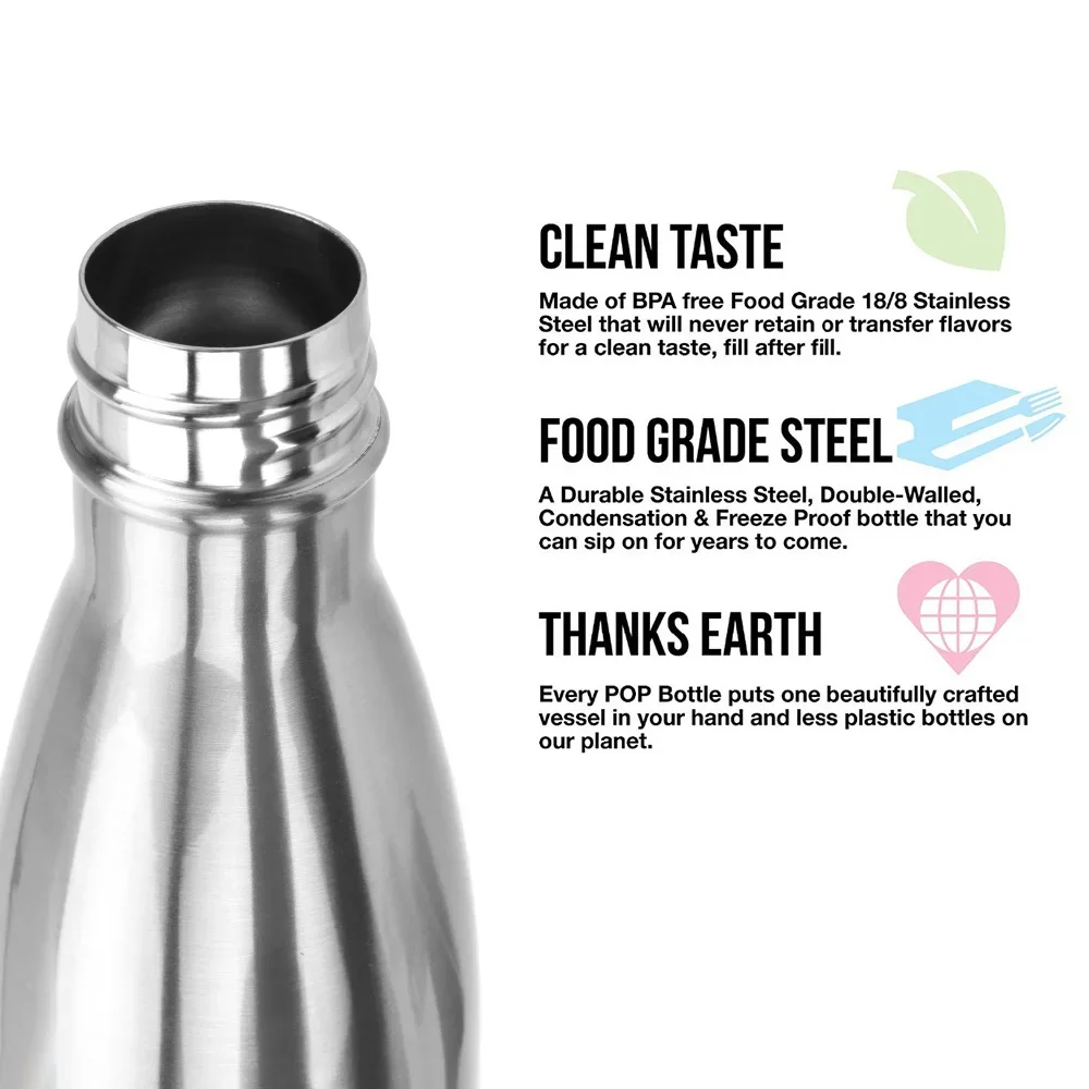 500ml For Sport Bottles Double-Wall Insulated Vacuum Flask BPA Free Thermos Stainless Steel Water Bottle Cola Water Beer Thermos