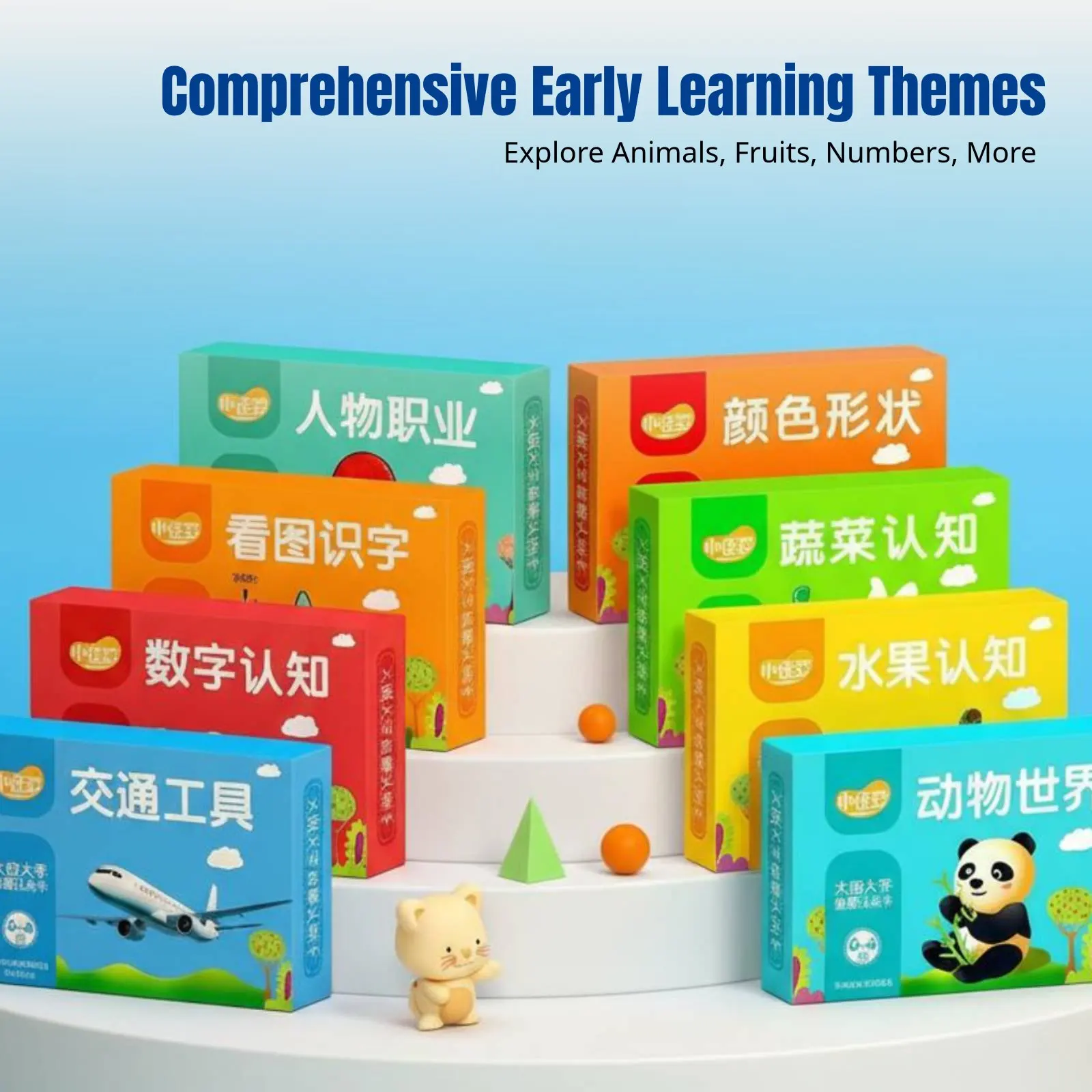 

Infant Cognition Memory Cards, Large Size, Animal, Fruit, Color, Number Recognition, Early Learning Educational Set